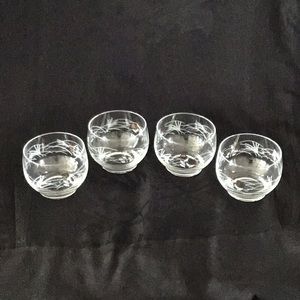 Etched glassware with gold wheat design. Set of 4.